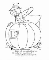 Peter Pumpkin Eater Nursery Rhymes Mother Goose Coloring Rhyme Pages Bluebonkers Colouring Sheets Crafts Pa sketch template