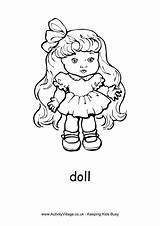 Doll Colouring Toys Activity Print Pages Toy Children Village Explore Activityvillage sketch template
