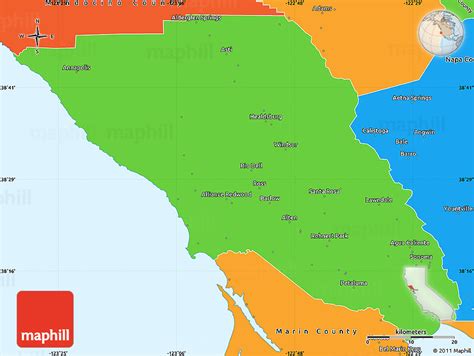 political simple map  sonoma county