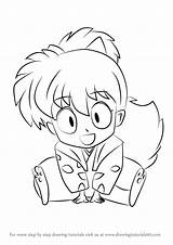 Inuyasha Shippo Draw Drawing Step Anime Manga Tutorials Drawingtutorials101 sketch template
