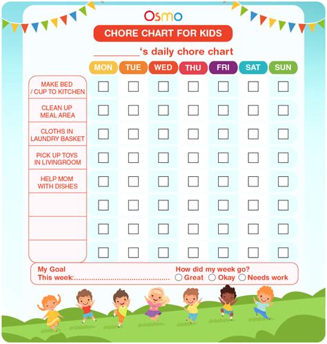 chore chart  kids   printable