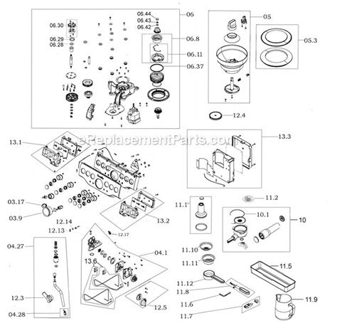 breville besxl parts list  diagram ereplacementpartscom breville breville espresso