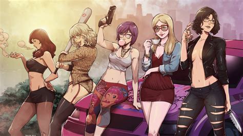 Wallpaper Video Game Art Video Games Grand Theft Auto V Women Gun My