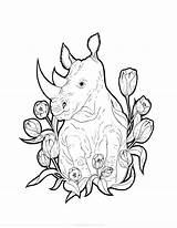 Rhinoceros Coloring sketch template