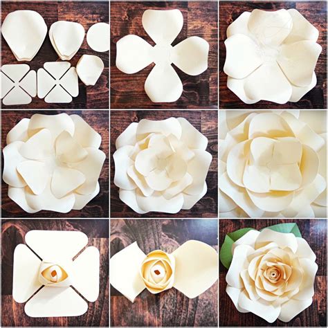 diy giant paper rose pattern templates  tutorials garden birthday