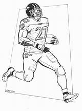 Coloring Peyton Manning Pages Popular sketch template