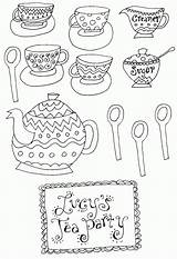 Teapot Teacup Coloringhome sketch template