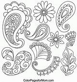 Paisley Coloring Pages Easy Printable Pattern Adults Colouring Color Getcolorings Henna Popular Patterns Getdrawings Colorings sketch template