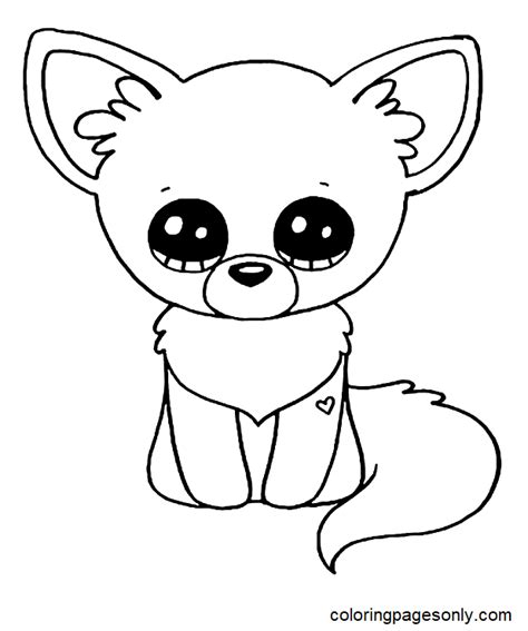 fox beanie boo coloring page