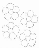 Template Flowers Clipart Flower Printable Templates Coloring Library Pages Line sketch template