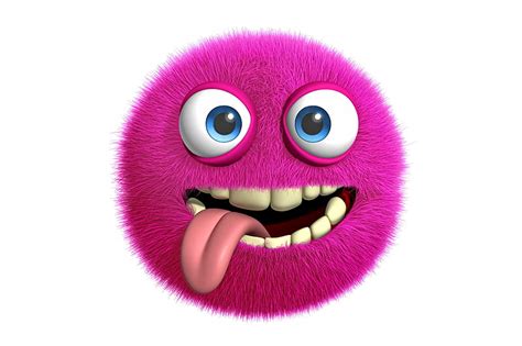 3d monster cute 3d fluffy face monster funny pink tongue hd