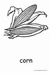 Coloring Pages Corn Vegetable Printable Vegetables Color Food Kids Print Fruits Sheets Nature Colouring Popular Clipart Library Candy Coloringhome Books sketch template