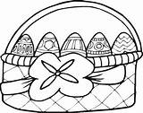 Easter Coloring Egg Basket Pages Outline Printables Baskets Eggs Clipart Clip Clipartmag Drawing sketch template