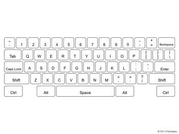 printable keyboard template tims printables