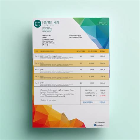 invoice templates  invoiceberry  grid system