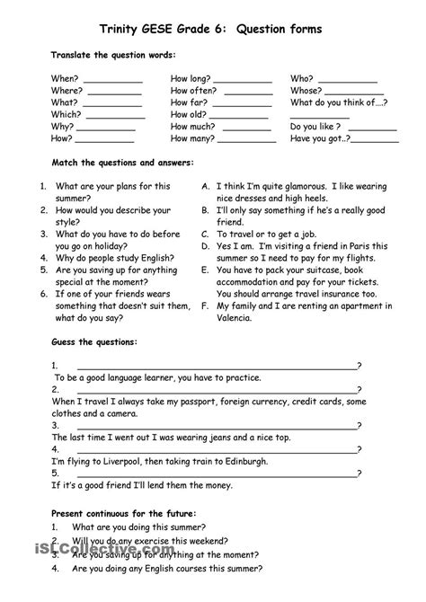 10 Grammar Worksheets For Grade 6