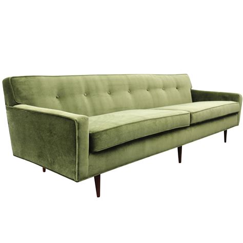 gorgeous green velvet mid century modern sofa  stdibs