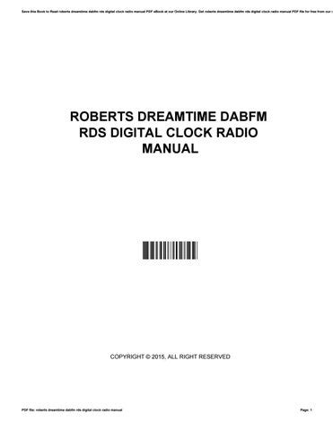 roberts dreamtime dabfm rds digital clock radio manual