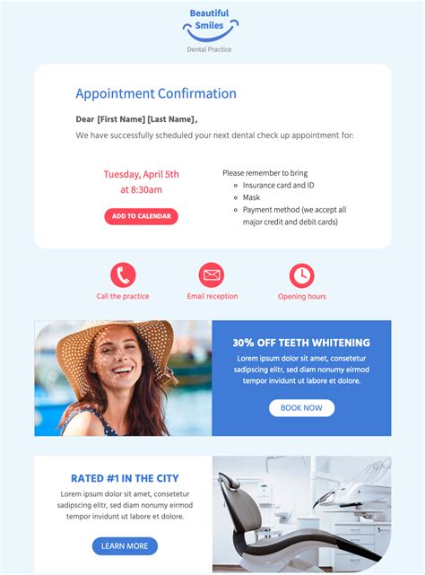 appointment confirmation html email template mail designer create  send html email