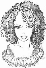 Coloring Pages African American Afro Kids Girl Lady Hair Woman Drawing Printable Color Mandala Famous Draw Blank Template Colorings Print sketch template