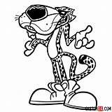 Chester Cheetah Draw Sketchok Cartoon Drawing Step sketch template