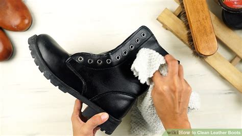 ways  clean leather boots wikihow