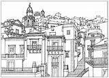 Colorare Sicile Adulti Italie Architektur Sicilia Architettura Adulte Erwachsene Colorier Habitation Zuhause Coloriages Malbuch Paris Ausmalbilder Justcolor Monuments Colouring Drawings sketch template