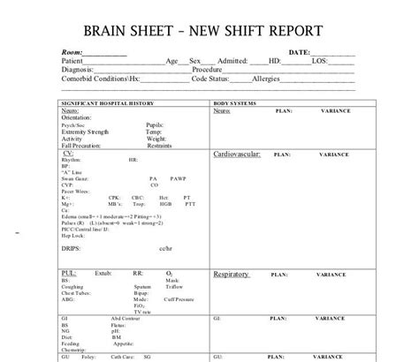 patient report sheet templates hq printable documents