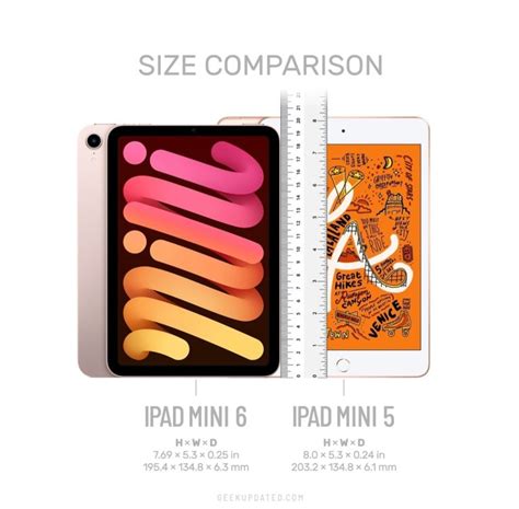 apple ipad mini  size comparisons  mini   ipad pro geek updated