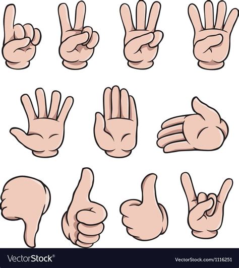 cartoon hands set royalty  vector image vectorstock