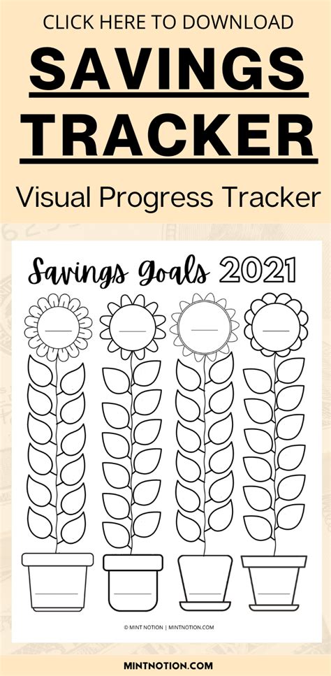 savings tracker printables  visualize  progress
