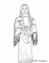 Sacajawea Sacagawea Hellokids Indians Clip Coloringhome Template Indien Línea sketch template