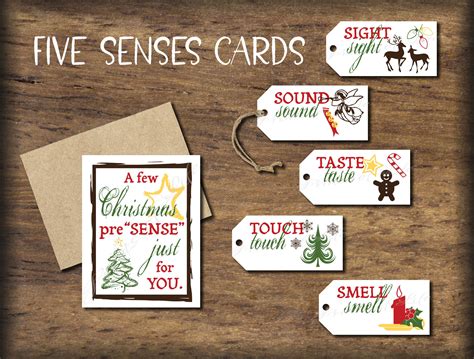 senses gift tags card instant  printable  senses