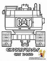 Excavator Camion Vehicle Yescoloring Rugged Foolin 345d Colouring Engin Camiones sketch template