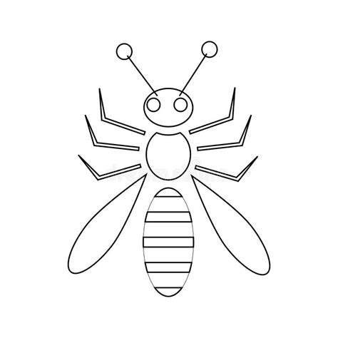 honey bee icon outline style stock vector illustration  funny