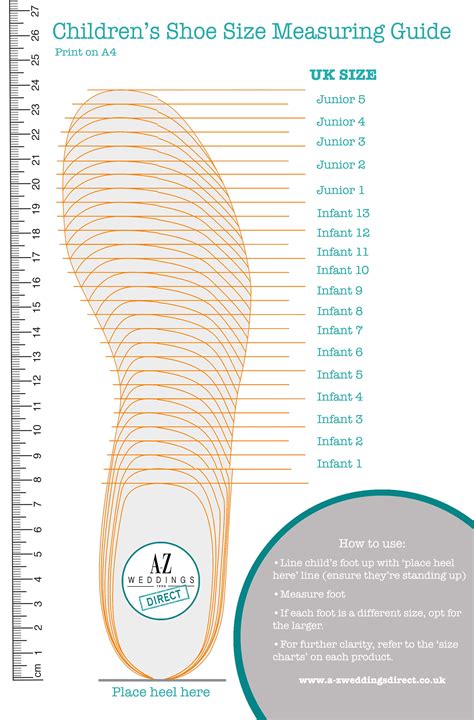 printable shoe size guide find  perfect fit   childrens