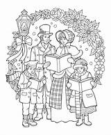 Coloring Christmas Pages Printable Adult Drawing Carolers Drawings Family Carol Sheets Colorit Color Books Colouring 2nd Santa Holiday Sheet Canadian sketch template