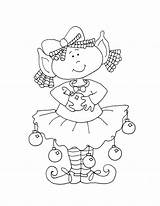 Christmas Elf Girl Stamps Line Coloring Drawings Dearie Dolls Digi Pages Xmas Digital Para Gnomos Little Dibujos Juxtapost Choose Board sketch template