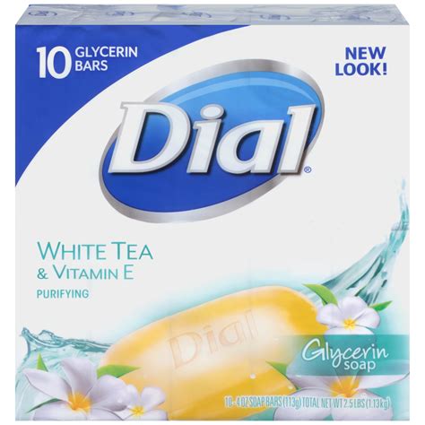 dial glycerin bar soap white tea vitamin   ounce bars  count