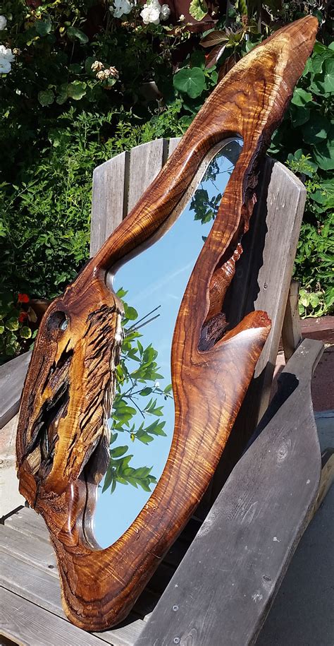 hand crafted wood framed mirrors hand shaped hawaiian hardwood mirrors  custom woodworking la