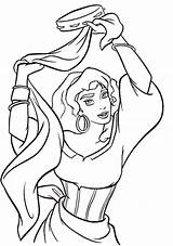 Coloring Pages Esmeralda Hunchback Dame Notre Tambourine Disney Drawing Dancing Getdrawings Popular Library Visit Colouring Coloringhome sketch template