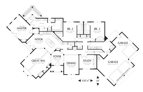 story  angle house  views main floor plan  mascord plan   cainsville