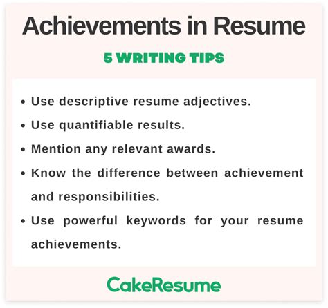 write achievements   resume tips examples cakeresume