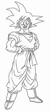 Goku Lineart Zed Drawings Creations Deviantart Anime Manga sketch template