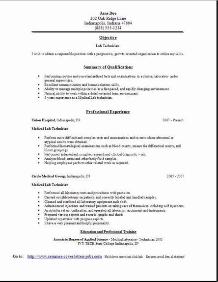 lab technician resume examples samples  edit  word