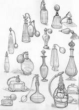 Perfume Bottle Sketches Drawings Crayon Observation Prada Bouteilles Potion Carnet sketch template