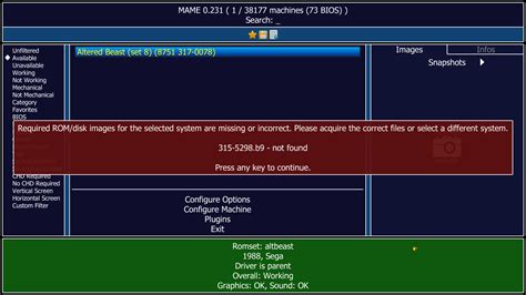 mame required romdisk images   selected system  missing