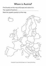 Austria Coloring Designlooter Worksheet Location sketch template