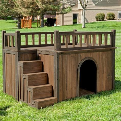 details  wood dog house pet shelter large kennel weather resistant home outdoor ground