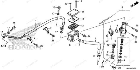 honda motorcycle  oem parts diagram  rear brake master cylinder cbx partzillacom